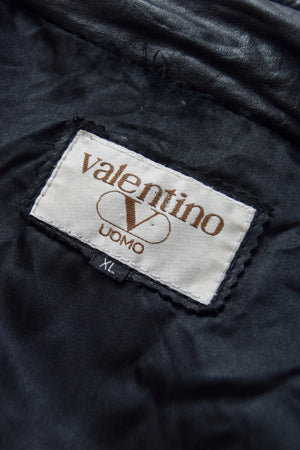 Valentino Uomo Leather Bomber Style Jacket