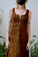 Seventies Lace Up Suede Dress