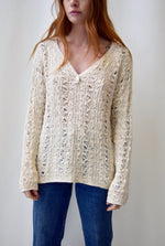 Pearl Silk Crocheted Knit Top