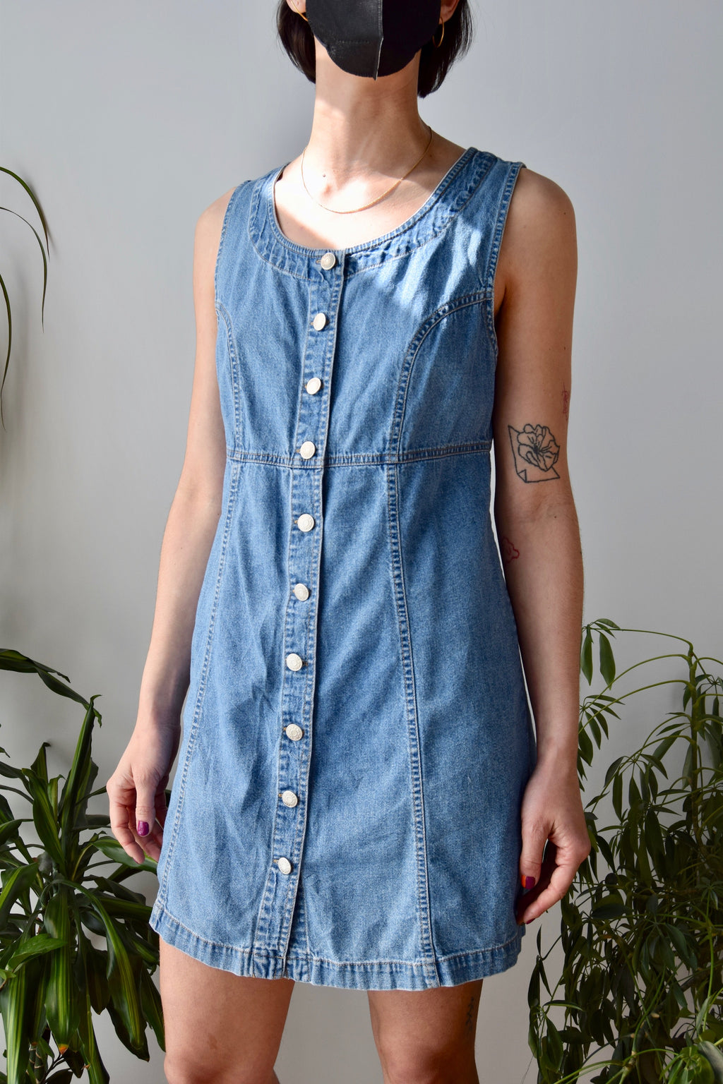 Denim Mini Jumper Dress