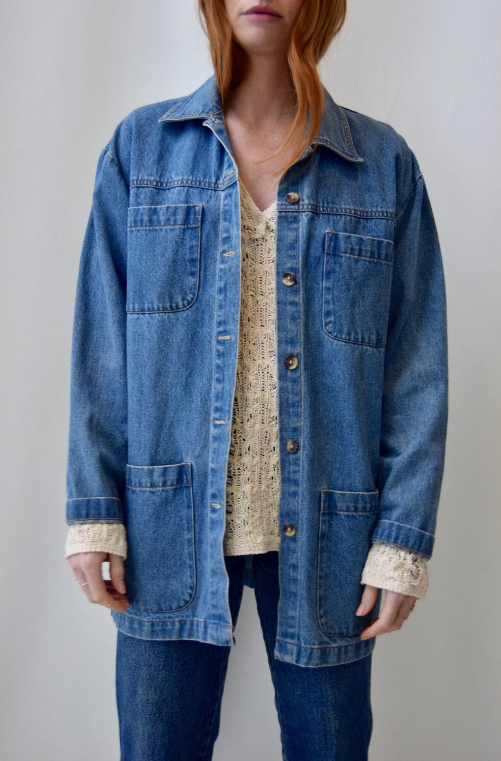 Light Wash Denim Chore Coat