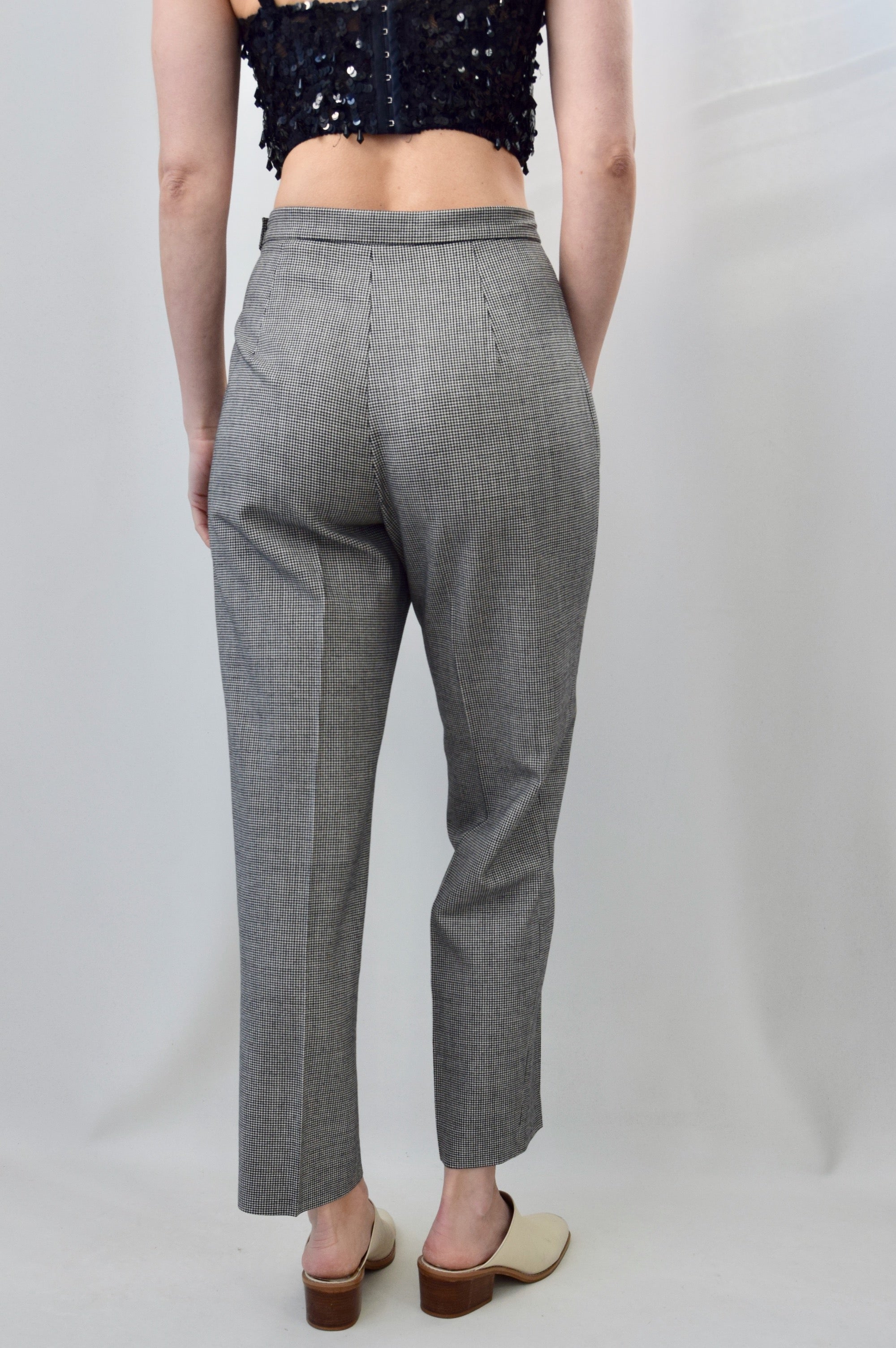 Stretch Wool Houndstooth Pants