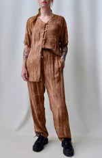 Brown Washed Rayon Lounge Set