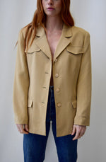 Nineties Latte Silk Blazer