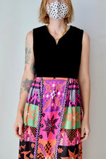 1970's Abstract Grid Dress