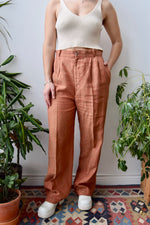 Burnt Orange Linen Trousers