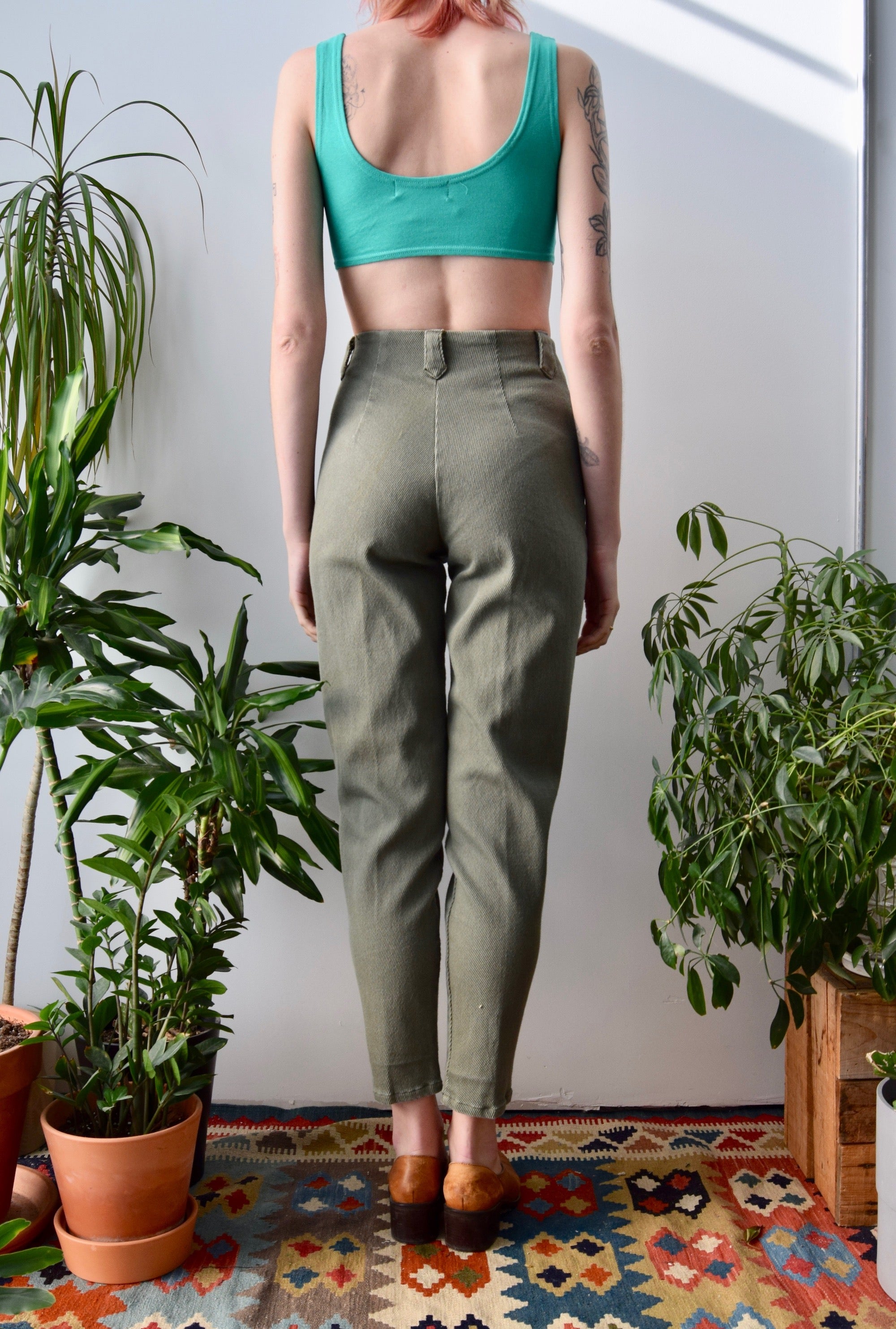 Nineties Olive Whipcord Pants