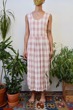 Nineties Rose Gingham Picnic Dress