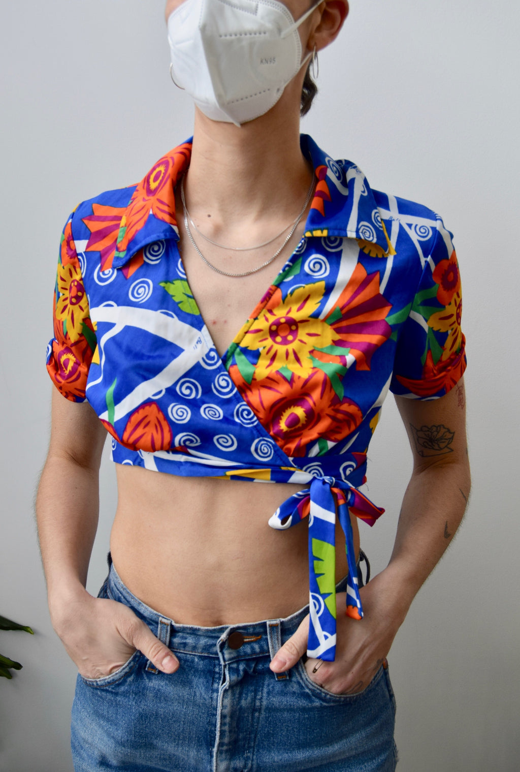 Seventies Wrap Crop Top