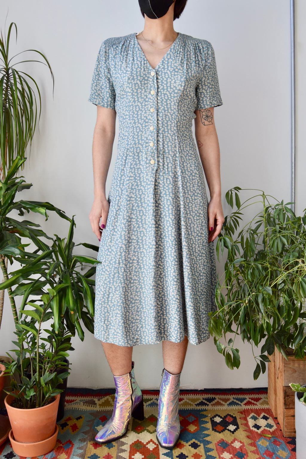 Nineties Rayon Daisy Dress