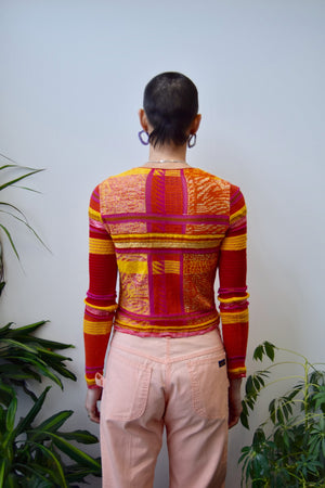 Vibrant Designer Knit Cardigan