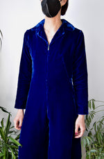 Royal Blue Velvet Jumpsuit