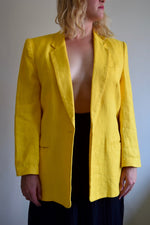 Canary Yellow Linen Boyfriend Blazer