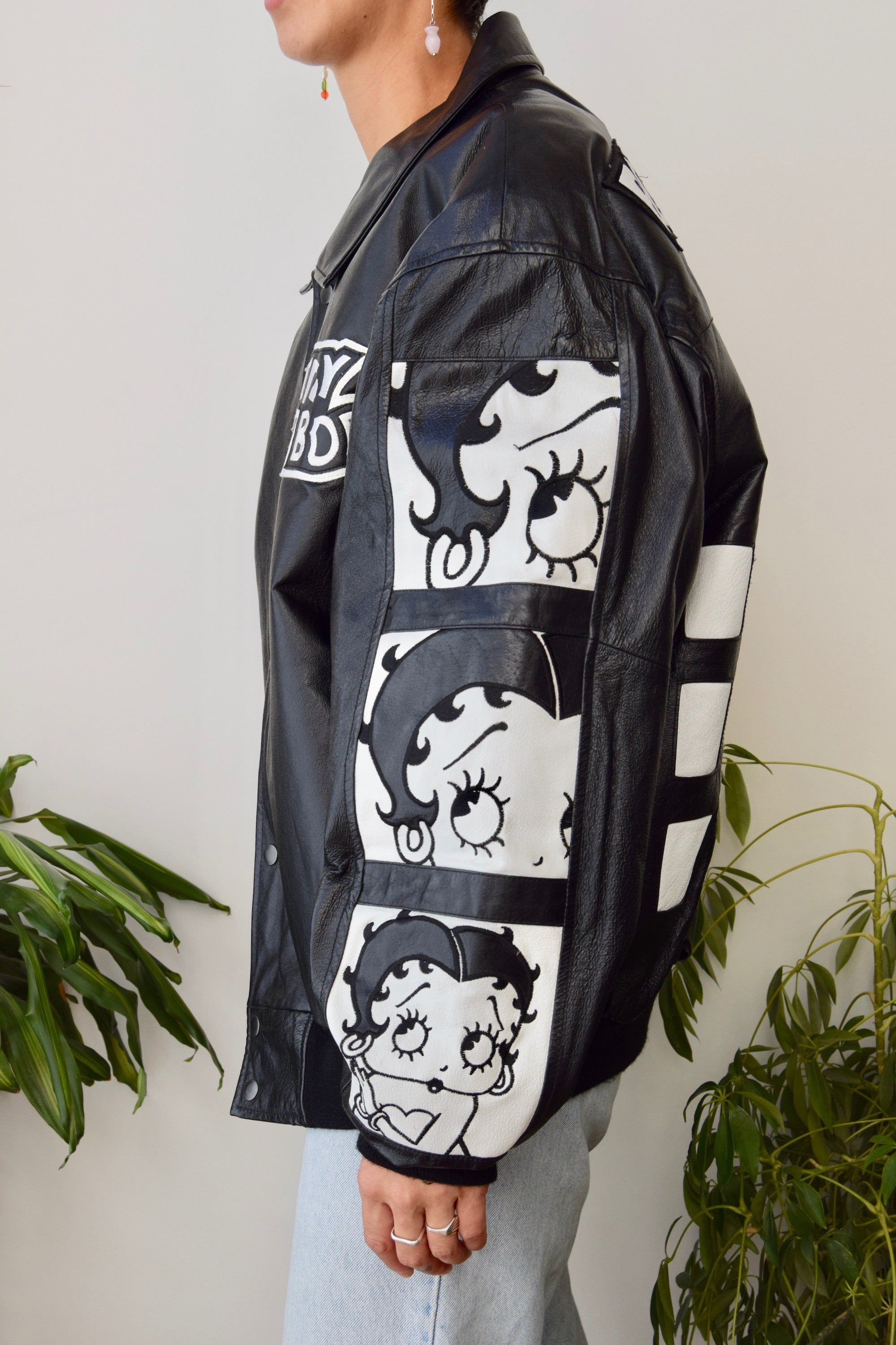 Betty Boop Leather Bomber Jacket