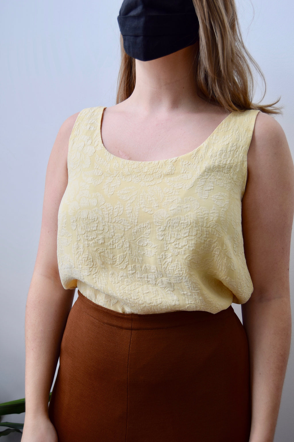 Butter Embossed Silk Tank