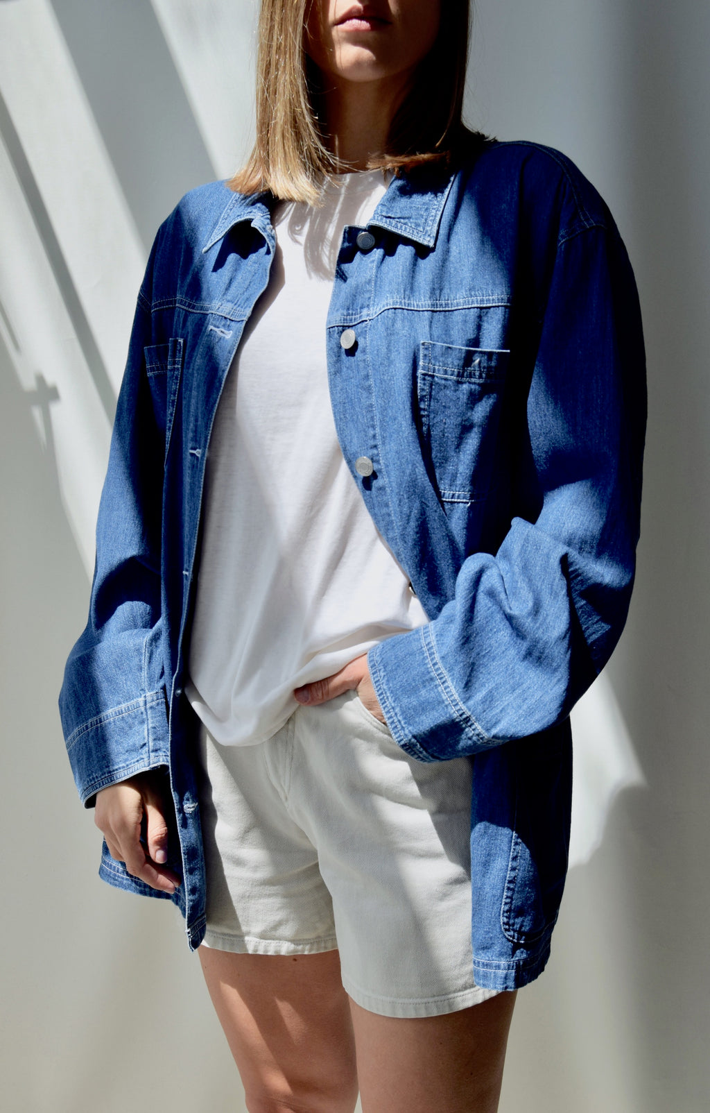 90's Medium Wash Denim Chore Jacket