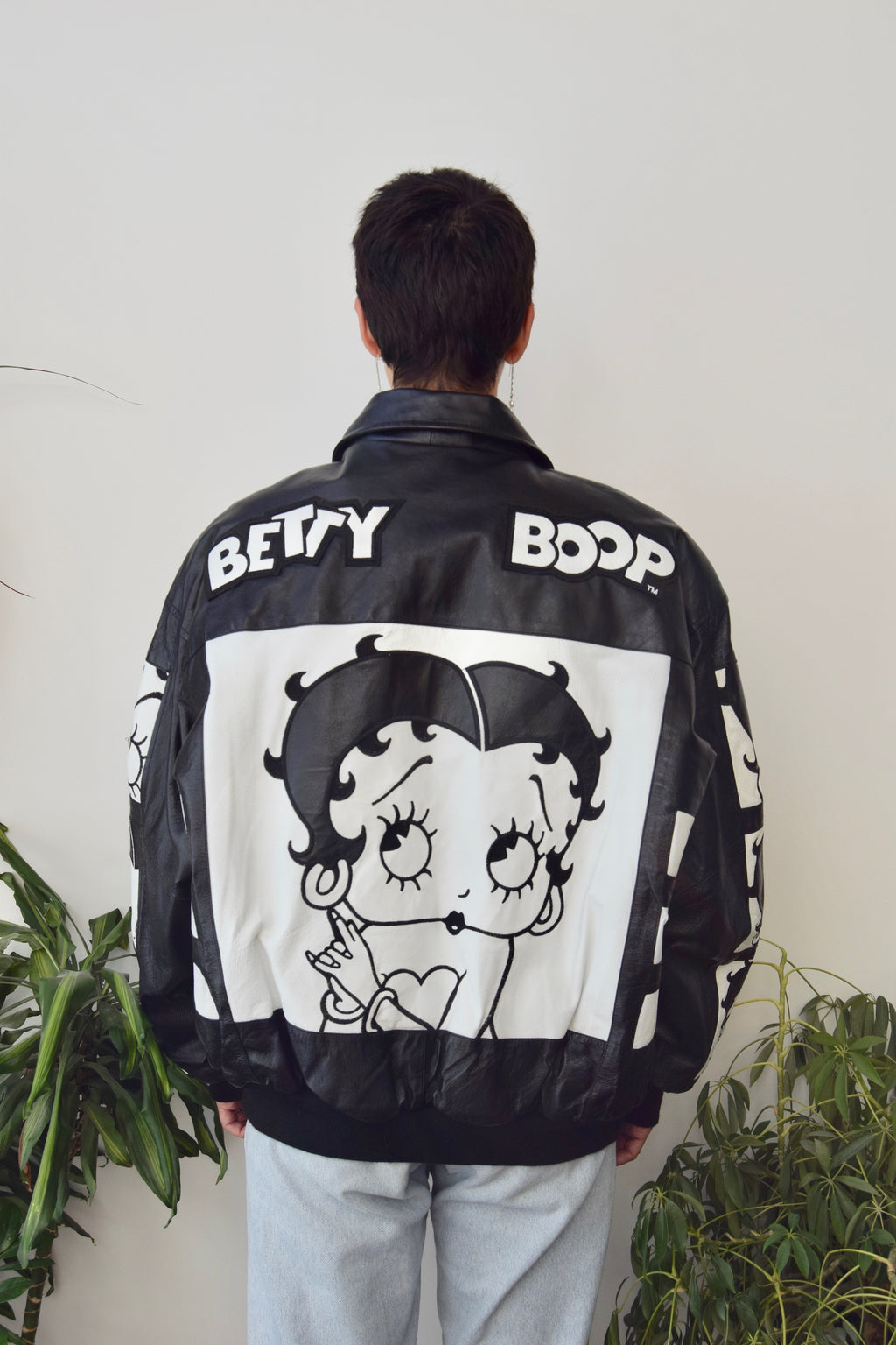 Betty Boop Leather Bomber Jacket