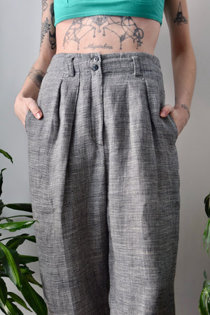 Linen Houndstooth Pants