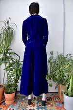 Royal Blue Velvet Jumpsuit