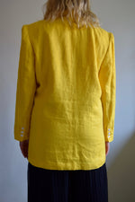 Canary Yellow Linen Boyfriend Blazer