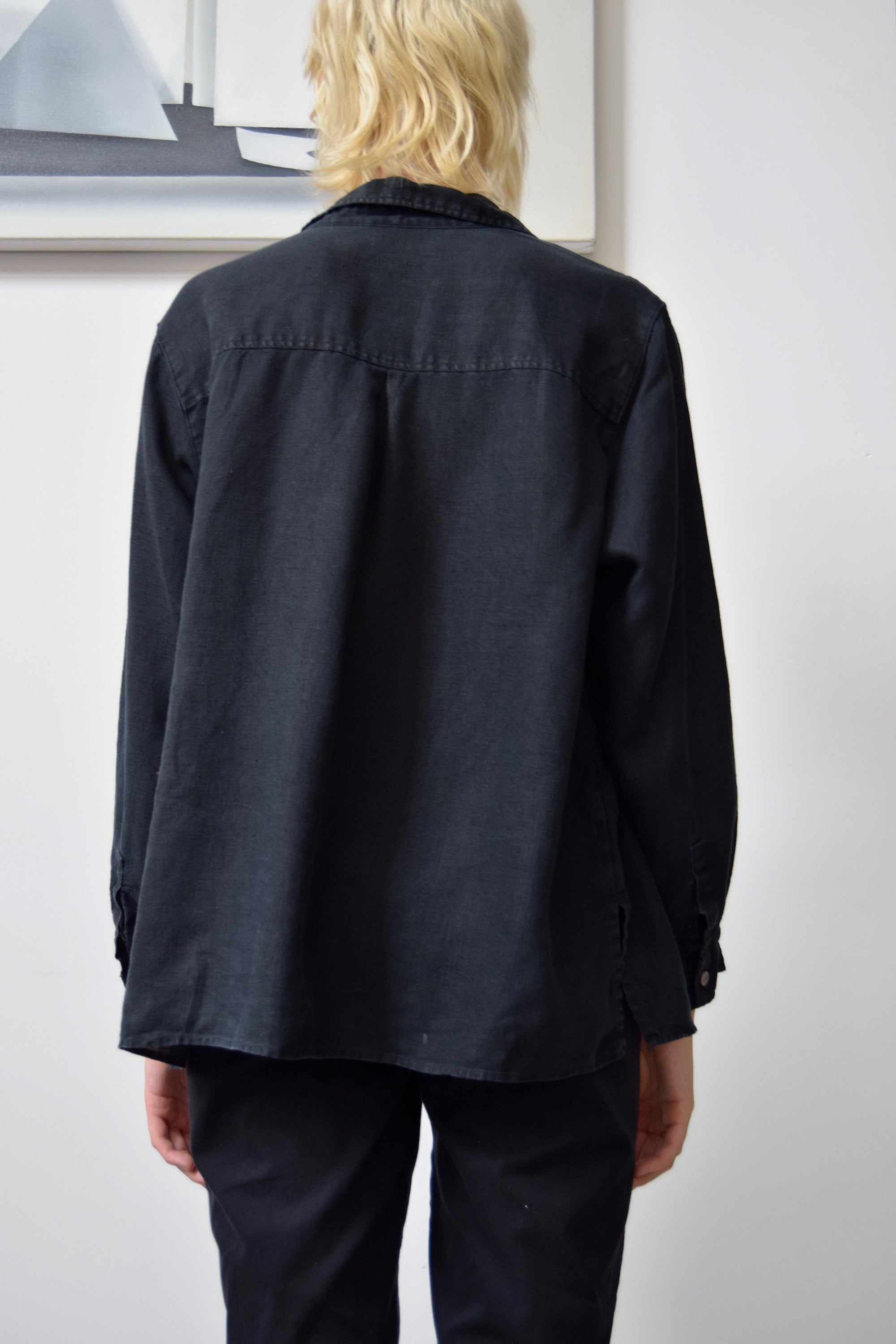 Staple Black Linen Button Up