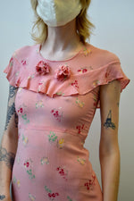 Thirties Gauzy Floral Dress