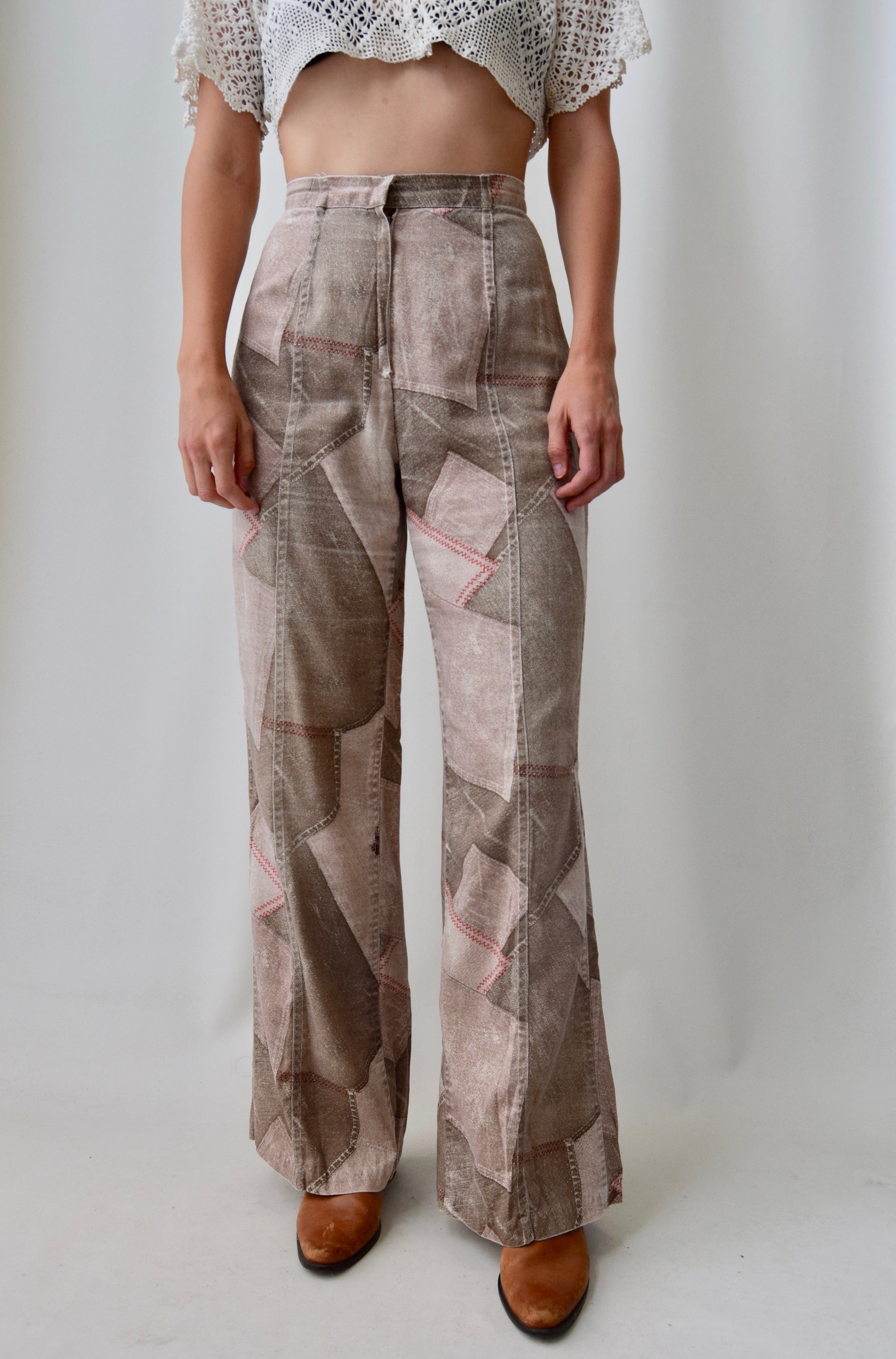1970's Faux Patchwork Trousers