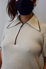 Seventies Cream Polo Knit