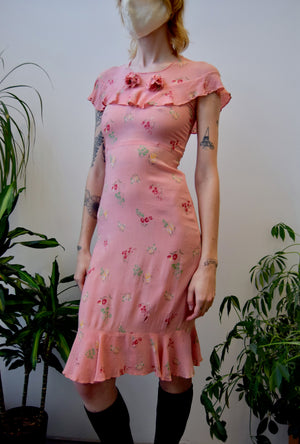 Thirties Gauzy Floral Dress