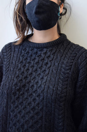 Charcoal Irish Knit