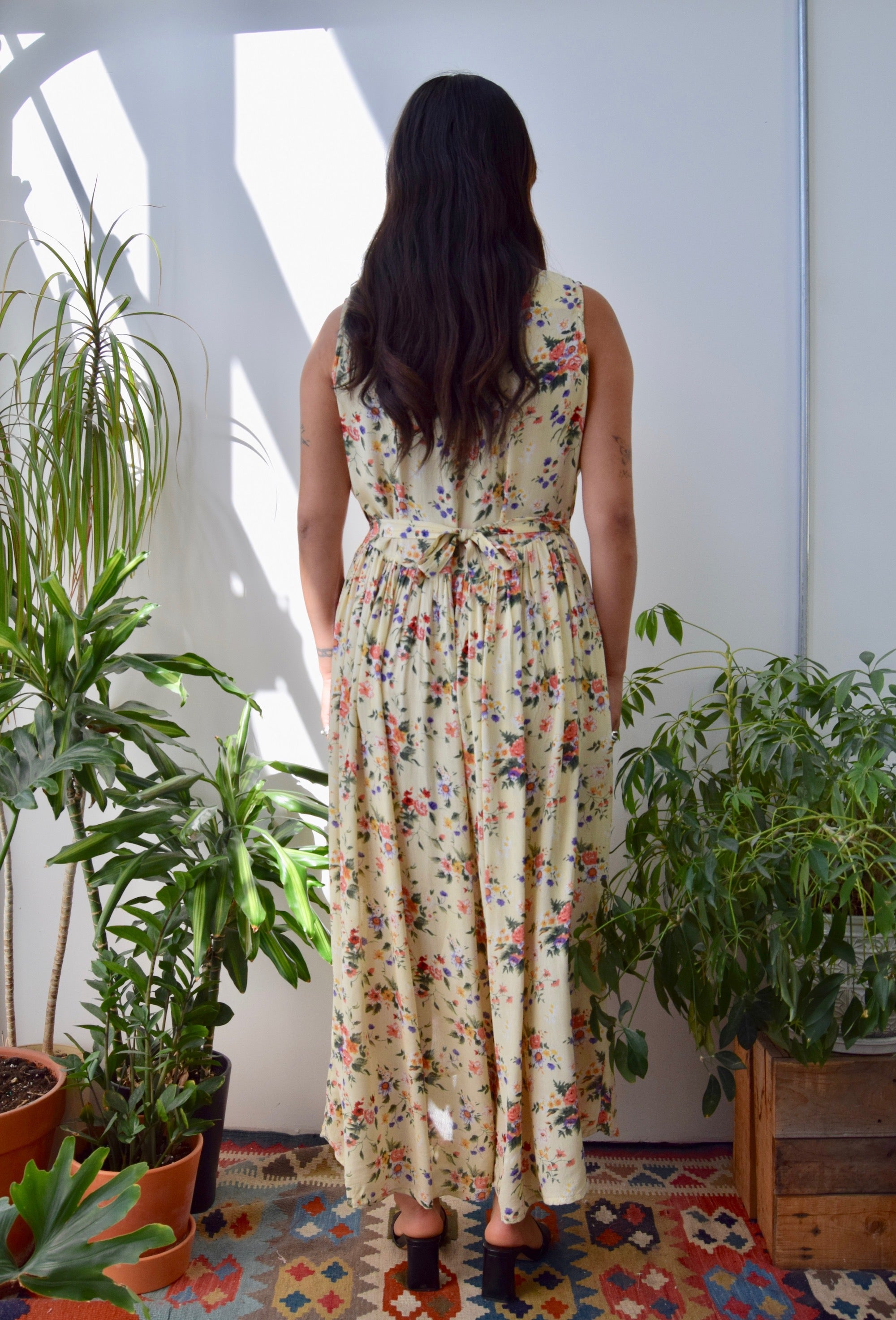 Soft Floral Rayon Maxi Dress