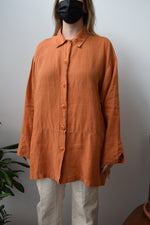 Orange Linen Top