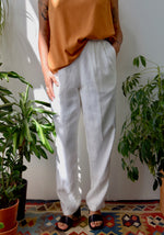 White Linen Lounge Pants