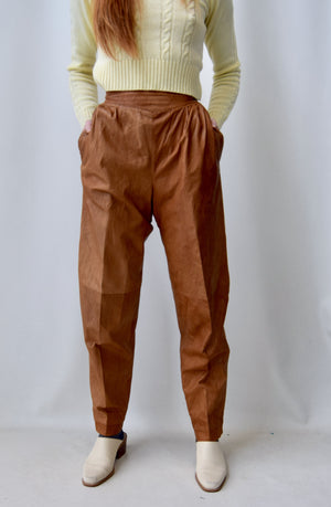 Caramel Leather Trousers