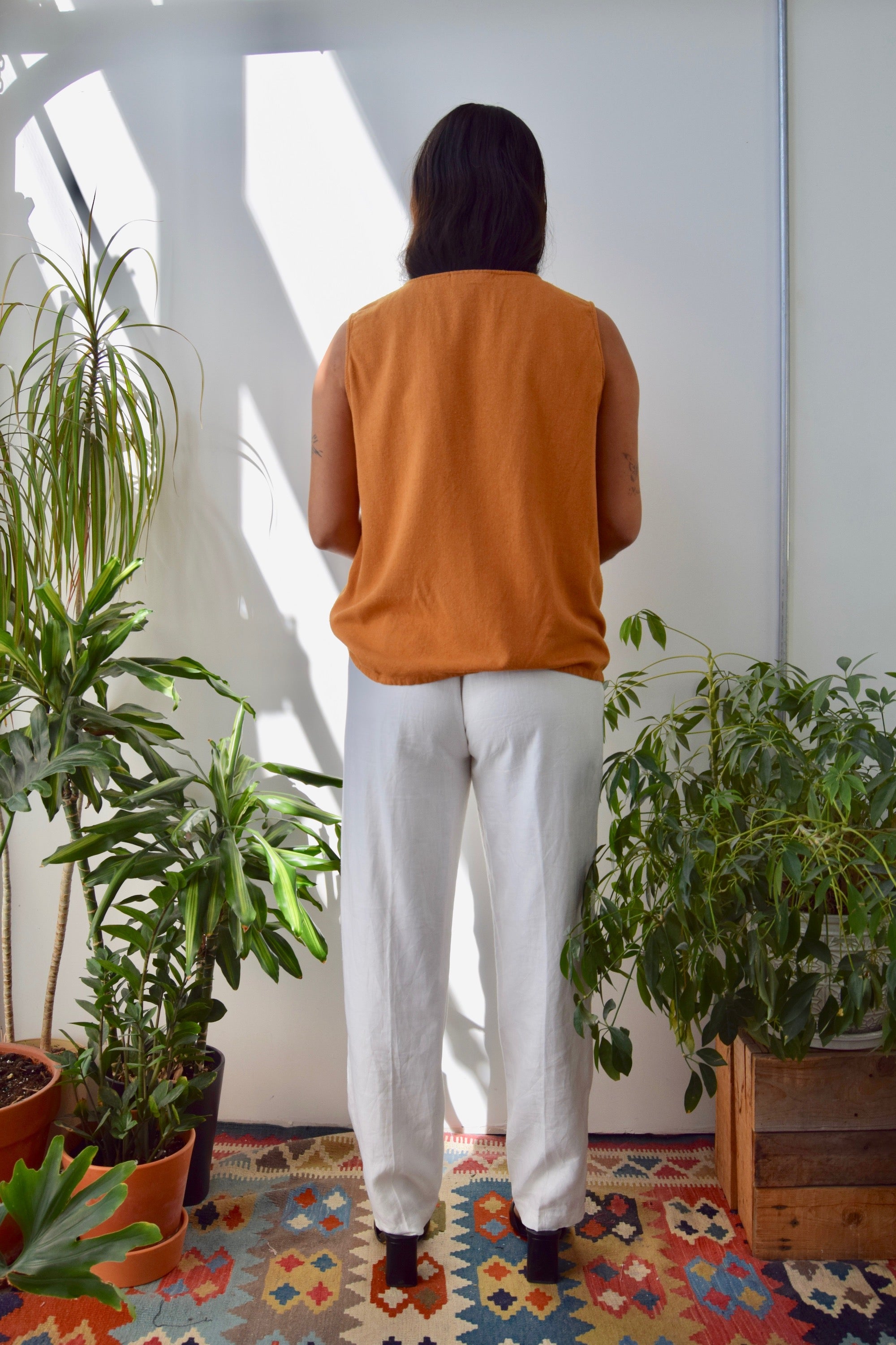 White Linen Lounge Pants