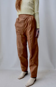 Caramel Leather Trousers