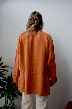 Orange Linen Top