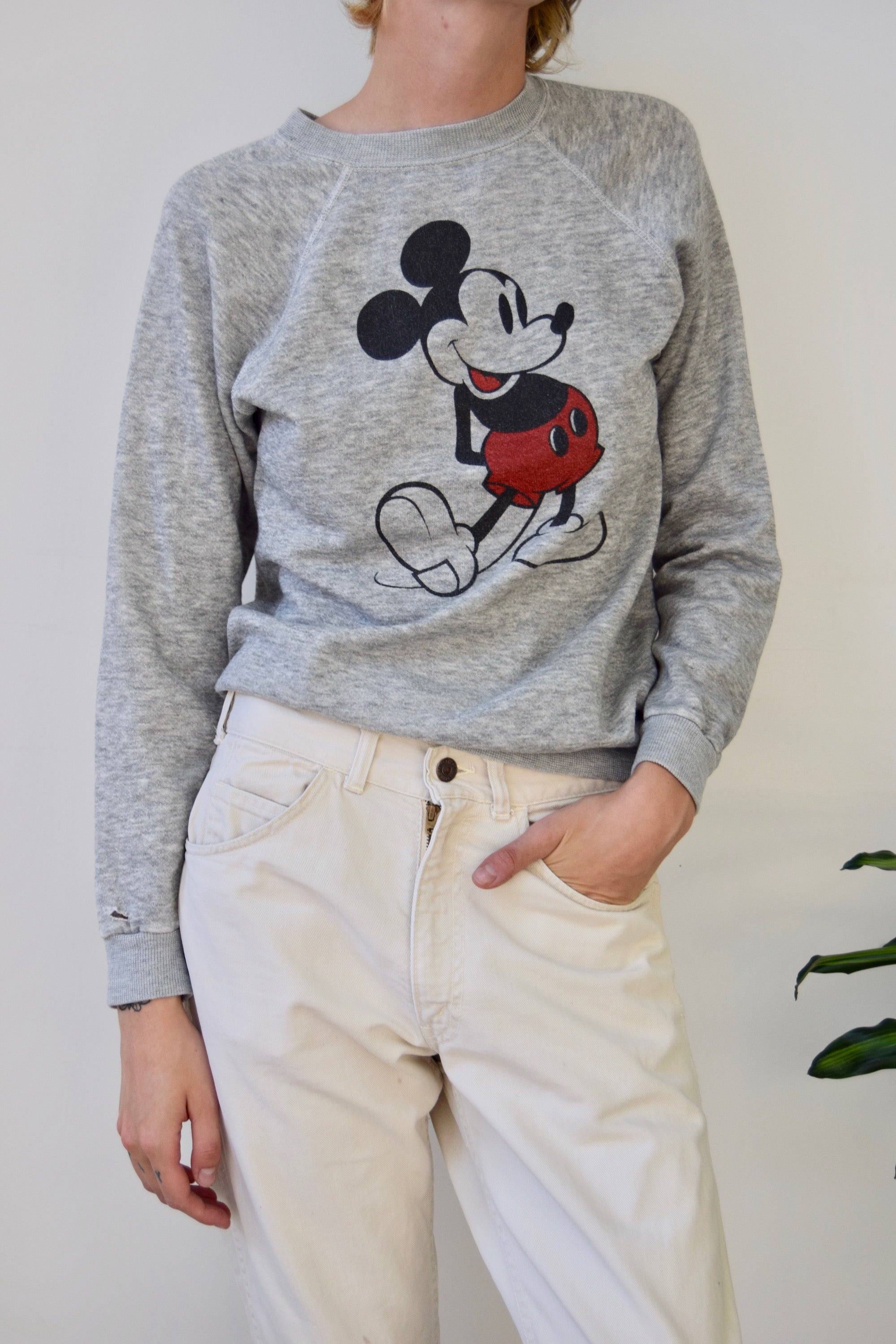 Vintage Heather Grey Mickey Mouse Sweatshirt