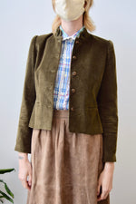 Olive Cord Ruffle Jacket