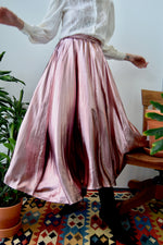 Metallic Pink Pleated Skirt