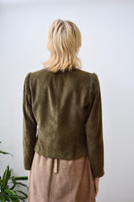 Olive Cord Ruffle Jacket