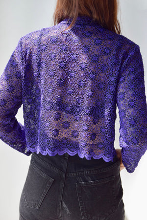 Purple Lace Crop Top