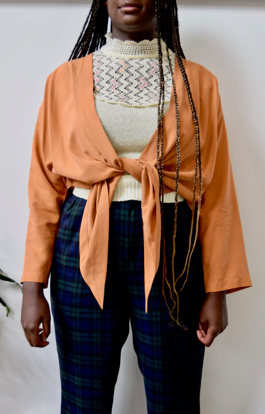 Rust Silk Tie Top