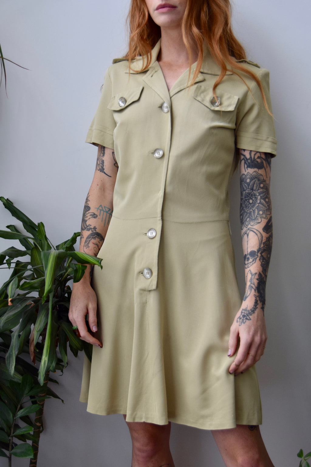 Vintage Beige Shirtdress