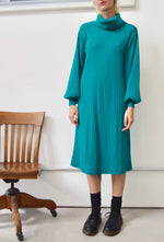 Emerald Balloon Sleeve Dress