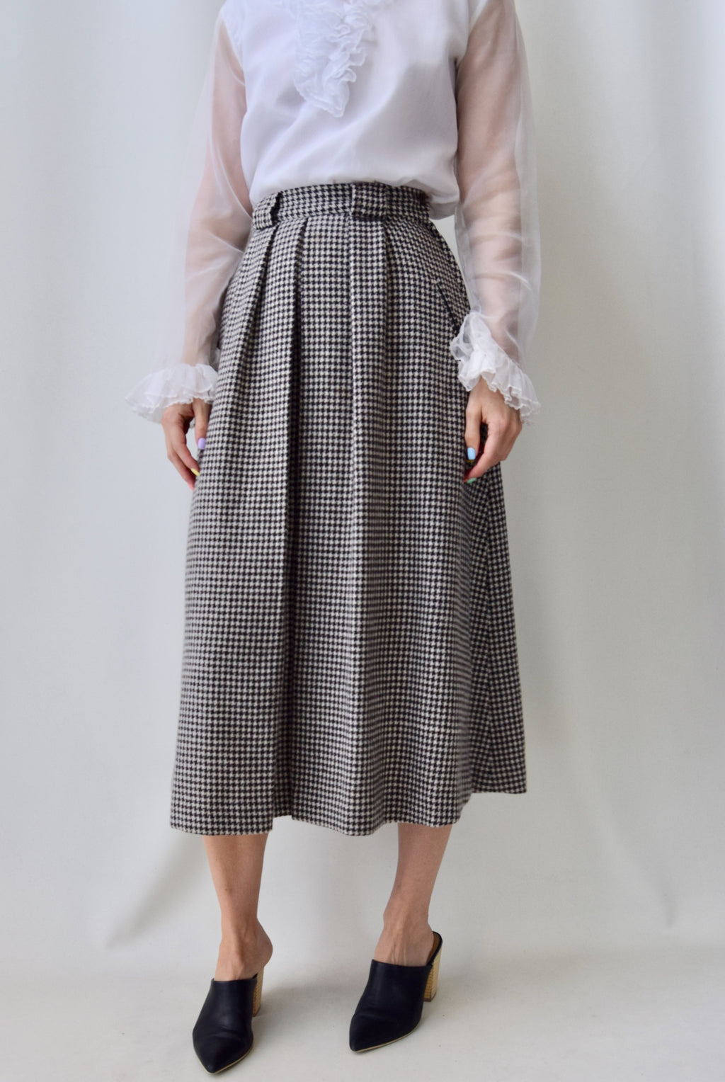 Ralph Lauren Houndstooth Wool Skirt