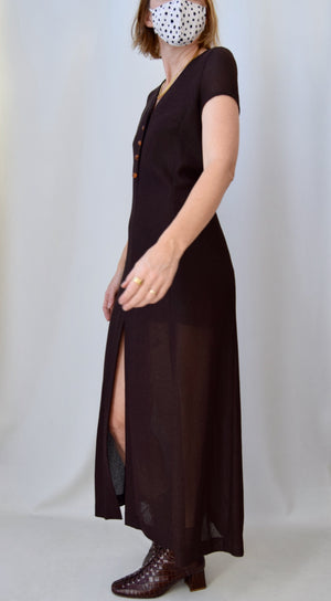 Semi Sheer Rayon Knit Maxi Dress