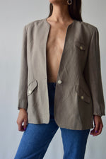 90's Boxy Linen Christian Dior Blazer