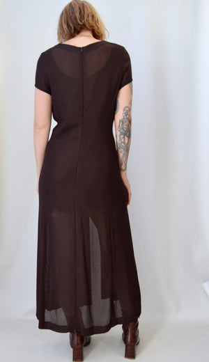 Semi Sheer Rayon Knit Maxi Dress