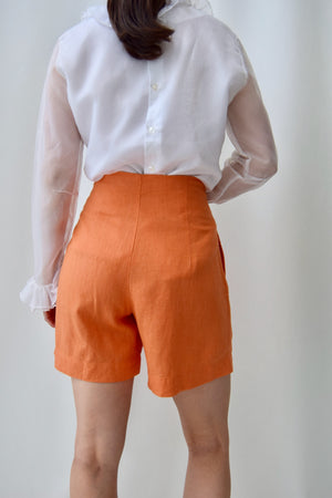 Tangerine Ramie Trouser Shorts